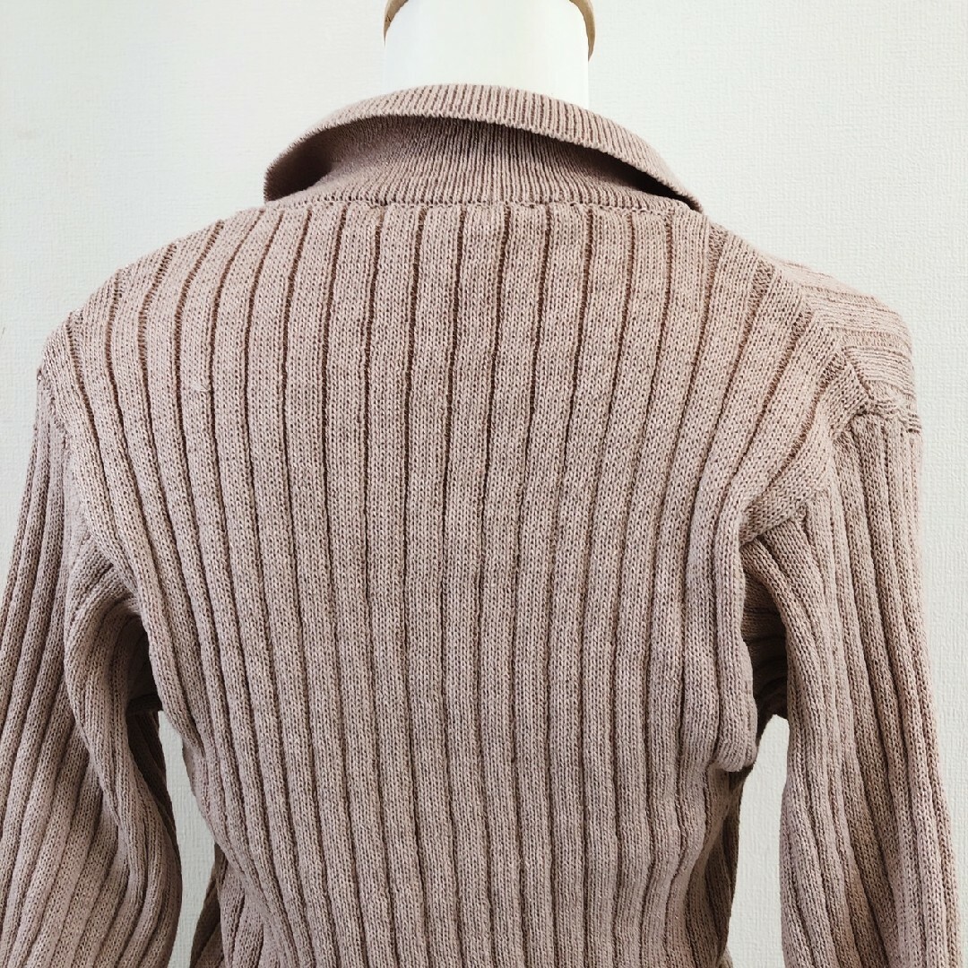 natural couture(ナチュラルクチュール)のナチュラルクチュール　長袖ニット　F　ピンク　カーディガン　セーター　ポリ　綿 レディースのトップス(カーディガン)の商品写真