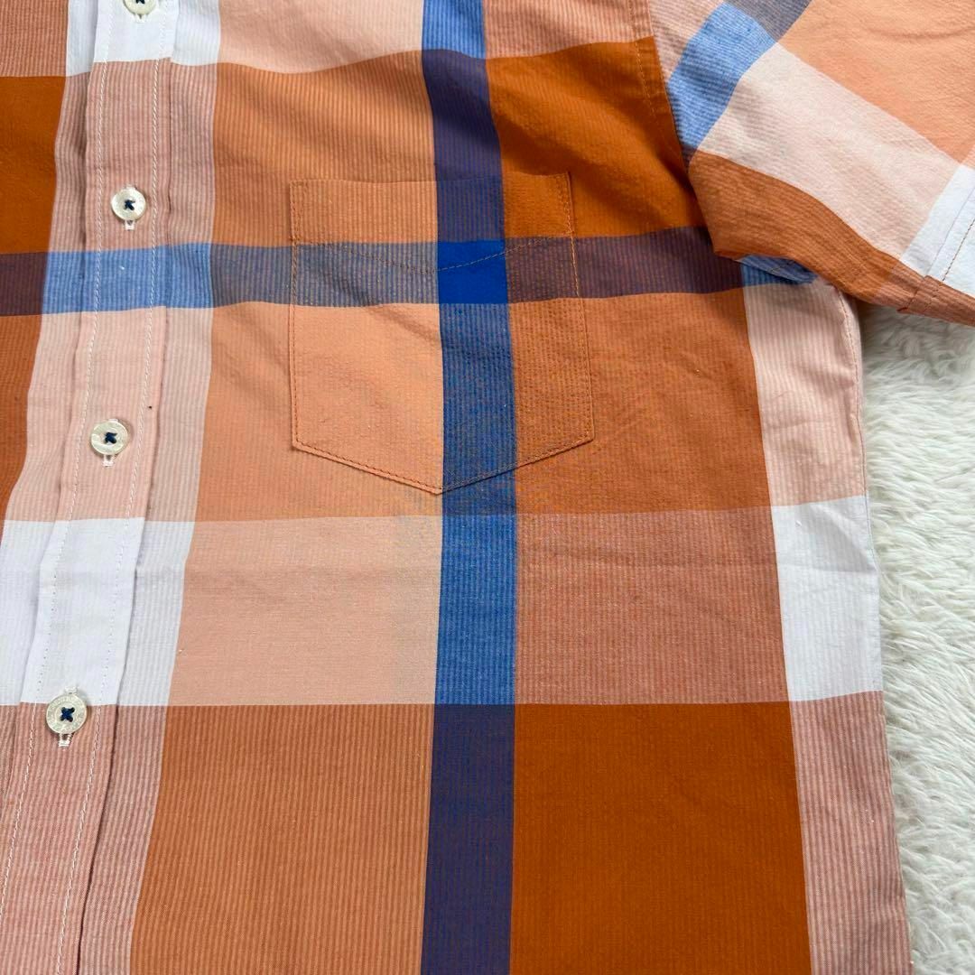 BLACK LABEL CRESTBRIDGE(ブラックレーベルクレストブリッジ)のブラックレーベルクレストブリッジ✨CBチェック半袖シャツ オレンジ Mサイズ メンズのトップス(シャツ)の商品写真