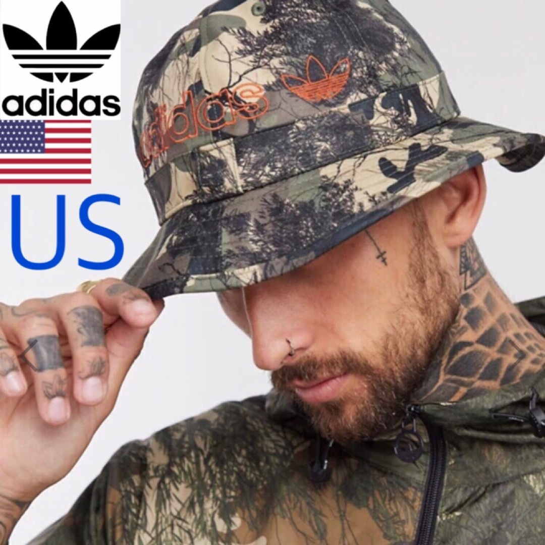 adidas(アディダス)のレア【新品】アディダス ハット USA ベル 迷彩 アーミー 帽子 キャップ メンズの帽子(ハット)の商品写真