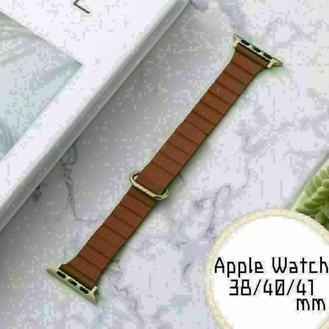 AppleWatch　38/40/41mm　バンド　レザー　ブラウン レディースのファッション小物(腕時計)の商品写真