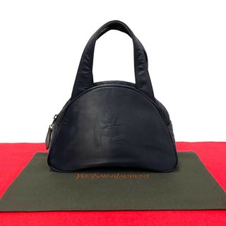 Saint Laurent - 極 美品 希少品 YVES SAINT LAURENT イヴ・サンローラン YSL ロゴ ナイロン ハンドバッグ ミニ トートバッグ ネイビー 紺 29902