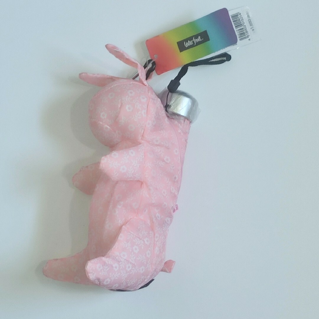 ピンクRabbitケース5段折傘ウォーターフロントラビットケース ウサギ レディースのファッション小物(傘)の商品写真
