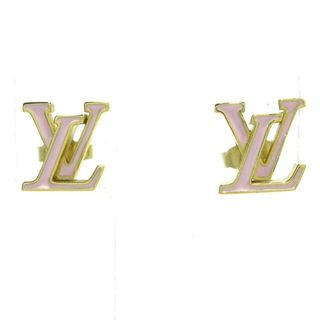 LOUIS VUITTON - LOUIS VUITTON(ルイヴィトン) ピアス LV アイコニック M01136 メタル×エナメル ゴールド×ピンク