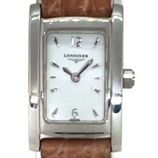 ロンジン(LONGINES)のLONGINES(ロンジン) 腕時計美品  - L5.158.4 レディース 型押し加工 白(腕時計)