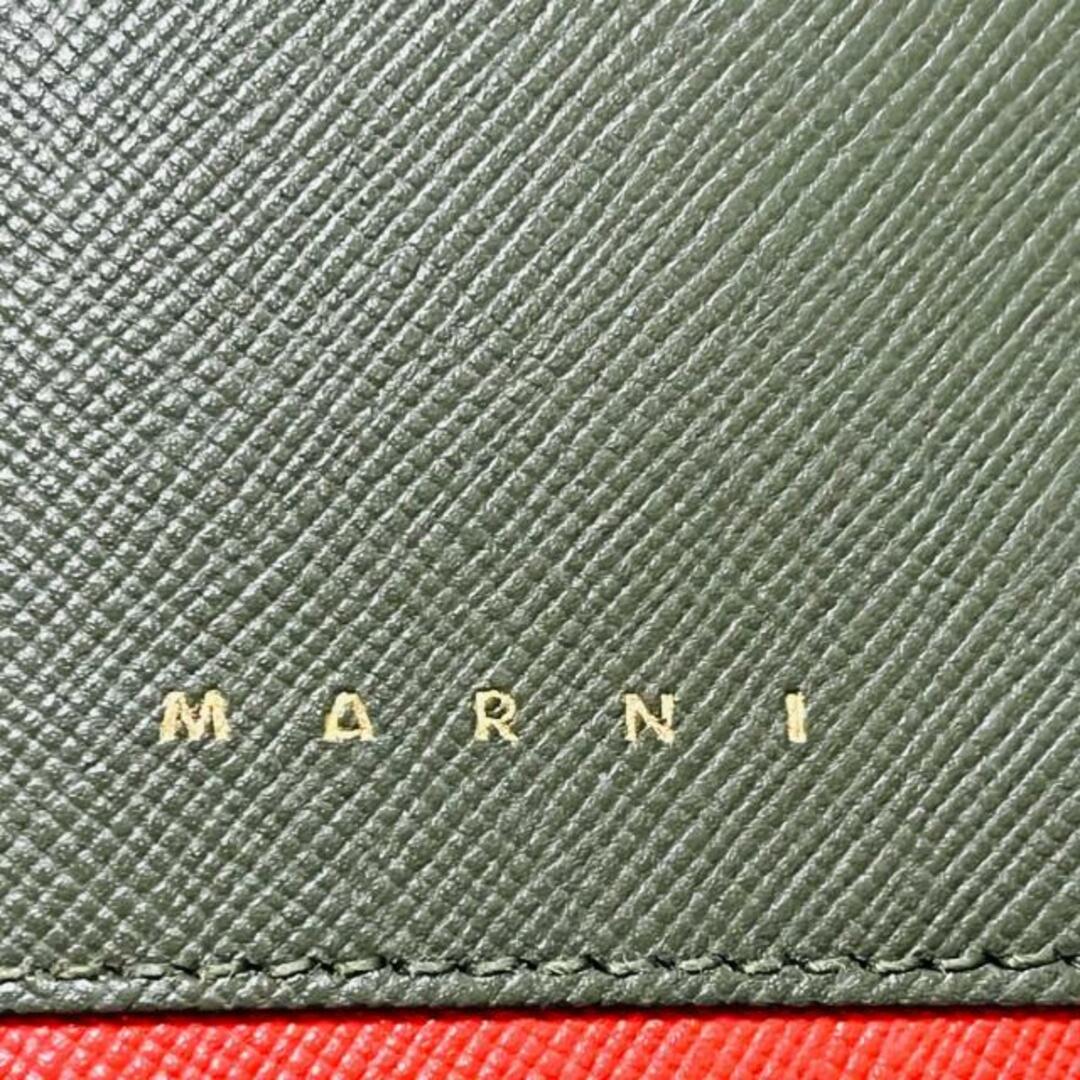Marni(マルニ)のMARNI(マルニ) 2つ折り財布 - PFMOQ14U13 ダークグリーン×レッド×アイボリー サフィアーノレザー レディースのファッション小物(財布)の商品写真