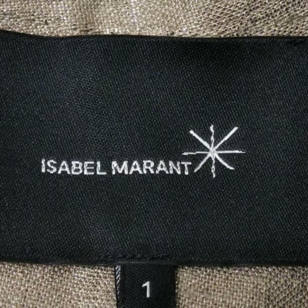 Isabel Marant(イザベルマラン)のISABEL MARANT(イザベルマラン) ボレロ サイズ1 S レディース美品  - グレーベージュ×ダークグレー 七分袖/麻/コーティング加工 レディースのトップス(ボレロ)の商品写真