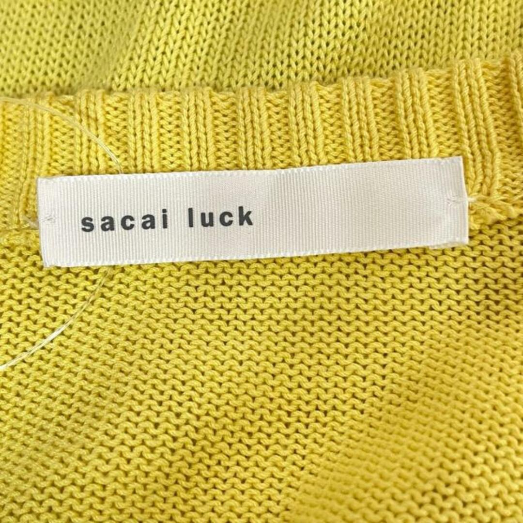 sacai luck(サカイラック)のsacai luck(サカイラック) カーディガン サイズ3 L レディース美品  - グレー×イエロー 長袖 レディースのトップス(カーディガン)の商品写真