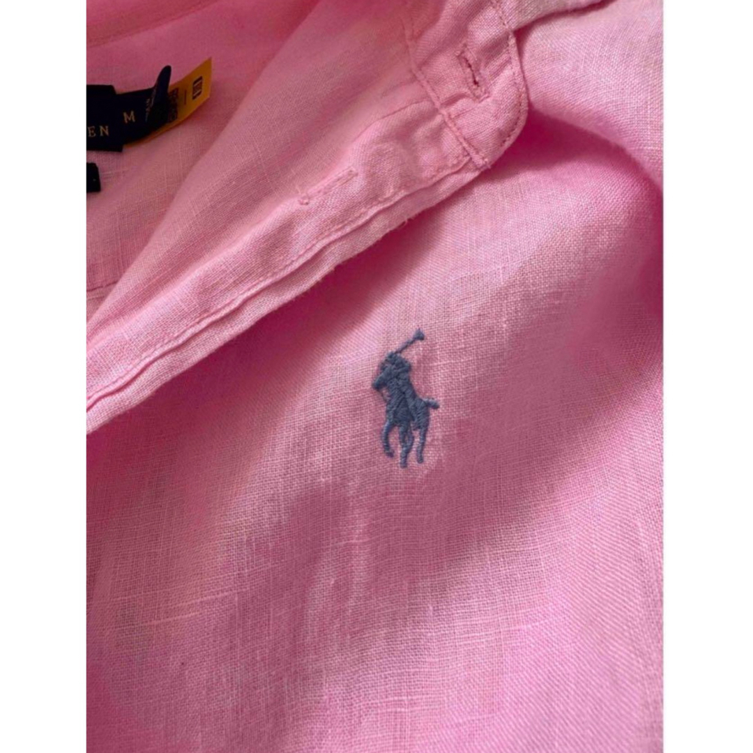 POLO RALPH LAUREN(ポロラルフローレン)の23000円　RALPH LAURENポロラルフローレン　リネンシャツ　ピンク レディースのトップス(シャツ/ブラウス(長袖/七分))の商品写真