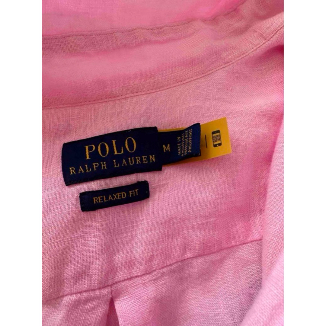 POLO RALPH LAUREN(ポロラルフローレン)の23000円　RALPH LAURENポロラルフローレン　リネンシャツ　ピンク レディースのトップス(シャツ/ブラウス(長袖/七分))の商品写真