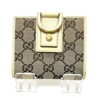 Gucci - GUCCI(グッチ) 2つ折り財布 アビー,GG柄 141421 ベージュ×ダークブラウン×アイボリー ジャガード×レザー