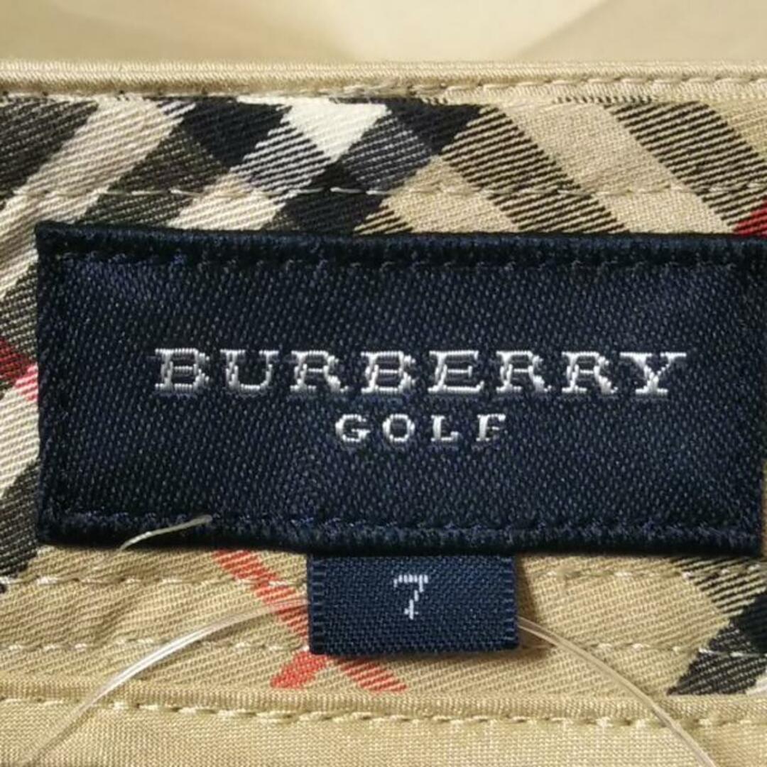 BURBERRYGOLF(バーバリーゴルフ) ハーフパンツ サイズ7 S レディース美品  - ベージュ×黒×レッド チェック柄 レディースのパンツ(ハーフパンツ)の商品写真