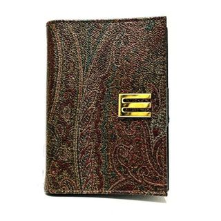 エトロ(ETRO)のETRO(エトロ) 手帳 - ダークブラウン×レッド×マルチ PVC(塩化ビニール)(その他)