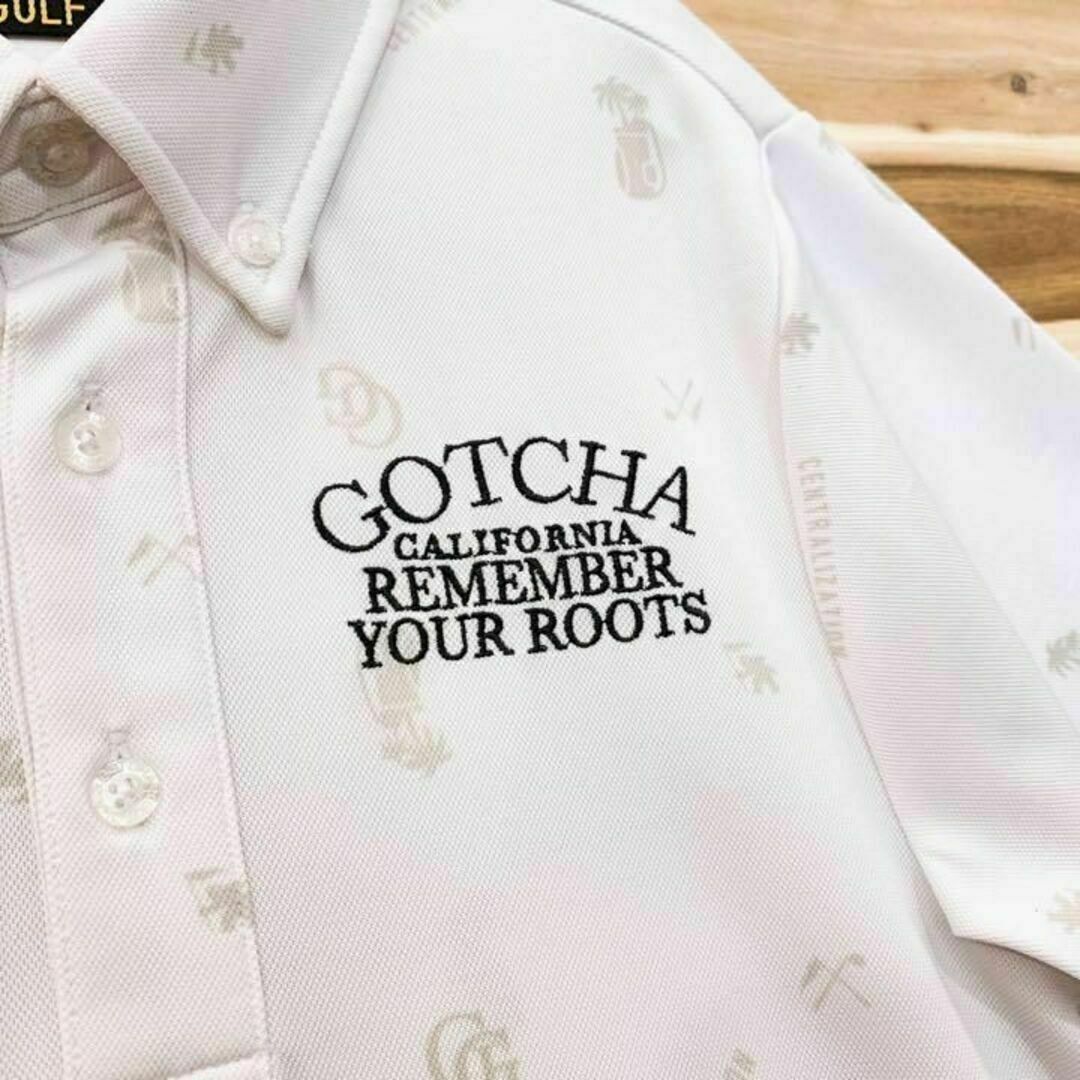 GOTCHA - 【ガッチャ】GOTCHA ゴルフ 半袖ポロシャツ 総柄 ヤシ GOTCHA - 【ガッチャ】GOTCHA ゴルフ 半袖ポロシャツ 総柄 ヤシ