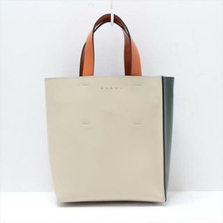 マルニ(Marni)のMARNI(マルニ) トートバッグ美品  ミュゼオ グレーベージュ×ダークグリーン×ブラウン レザー(トートバッグ)