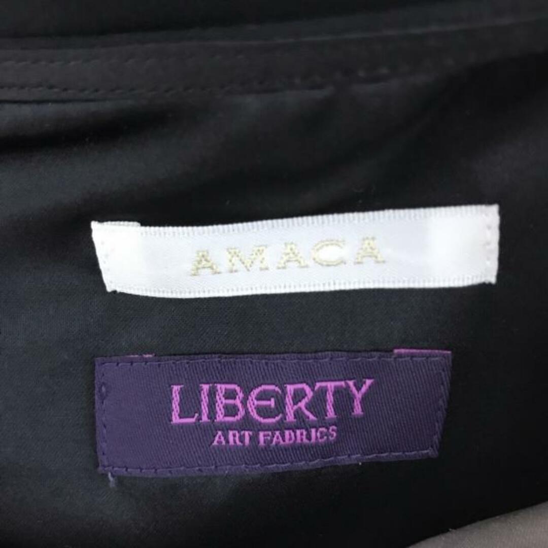 AMACA(アマカ)のAMACA(アマカ) ワンピース サイズ38 M レディース - 黒×ベージュ クルーネック/半袖/ロング/レース/LIBERTYコラボ レディースのワンピース(その他)の商品写真