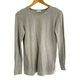 ブルネロクチネリ(BRUNELLO CUCINELLI)のBRUNELLO CUCINELLI(ブルネロクチネリ) 長袖Tシャツ サイズL レディース美品  - ライトグレー クルーネック/ラインストーン(Tシャツ(長袖/七分))