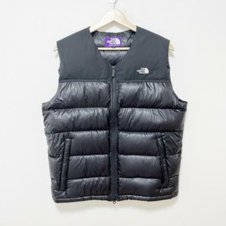 ザノースフェイス(THE NORTH FACE)のTHE NORTH FACE(ノースフェイス) ダウンベスト サイズM メンズ - 黒 パープルレーベル/ジップアップ/冬 【中綿】ダウン、レーヨン(ダウンベスト)