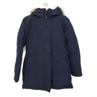 カナダグース(CANADA GOOSE)のCANADA GOOSE(カナダグース) ダウンジャケット サイズS レディース美品  ヴィクトリアパーカー 3037LA ダークネイビー 長袖/冬/コヨーテファー(ダウンジャケット)