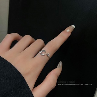 【残りわずか】 指輪 シルバー キラキラ 花 お洒落 フリーサイズ 韓国 個性的(リング(指輪))