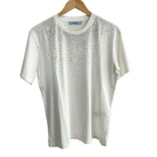 ブルマリン(Blumarine)のBLUMARINE(ブルマリン) 半袖Tシャツ サイズUSA4 S レディース美品  - 白 ラインストーン(Tシャツ(半袖/袖なし))