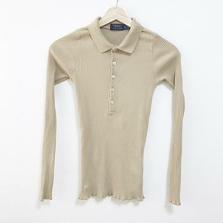 ポロラルフローレン(POLO RALPH LAUREN)のPOLObyRalphLauren(ポロラルフローレン) 長袖ポロシャツ レディース - ベージュ ニット(ポロシャツ)