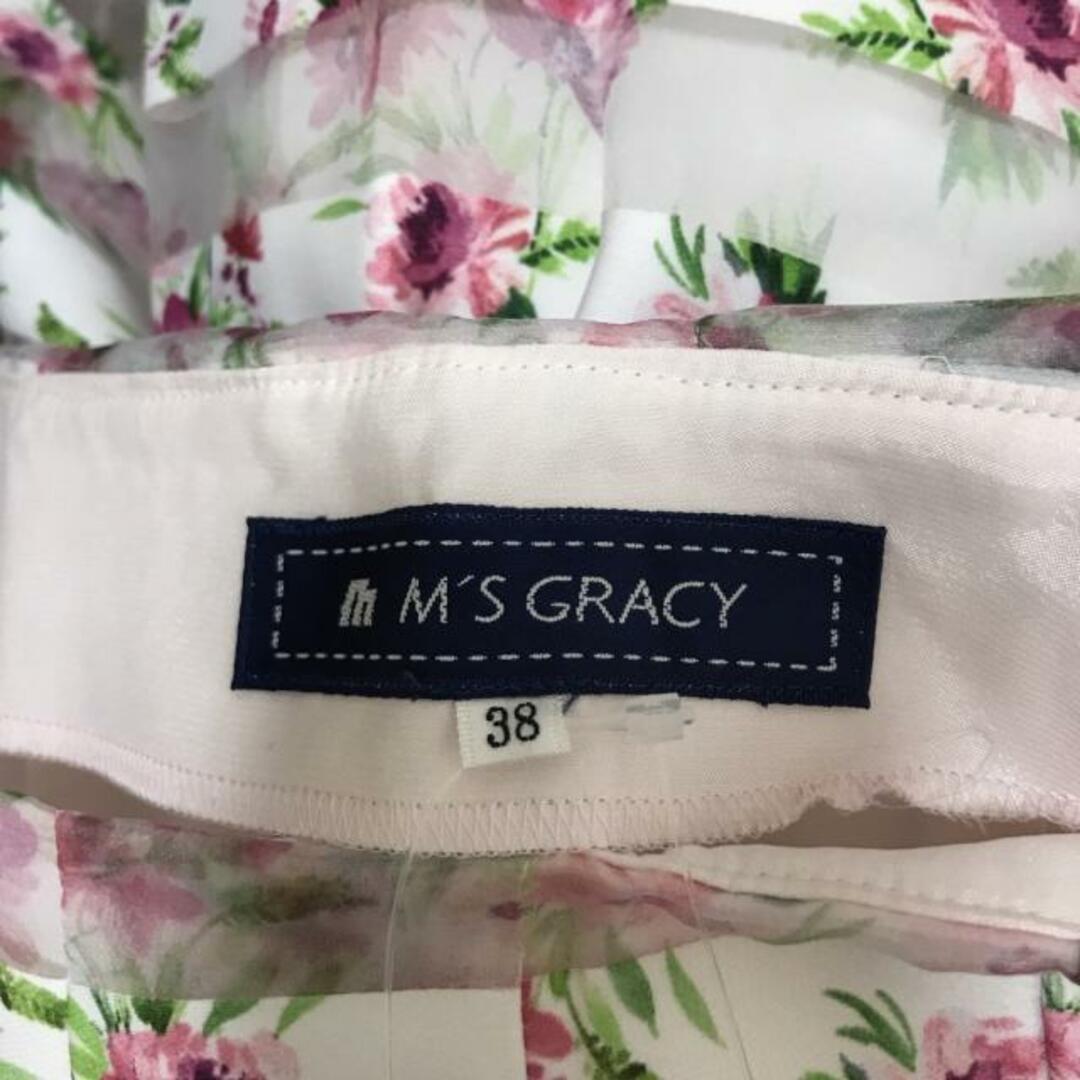 M'S GRACY(エムズグレイシー)のM'S GRACY(エムズグレイシー) スカート サイズ38 M レディース - ピンク×グリーン×ライトピンク ひざ丈/花柄/ボーダー レディースのスカート(その他)の商品写真