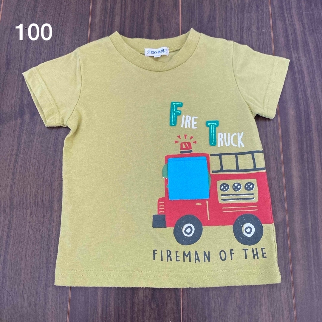 SHOO・LA・RUE(シューラルー)の半袖　恐竜　消防車　100 キッズ/ベビー/マタニティのキッズ服男の子用(90cm~)(Tシャツ/カットソー)の商品写真