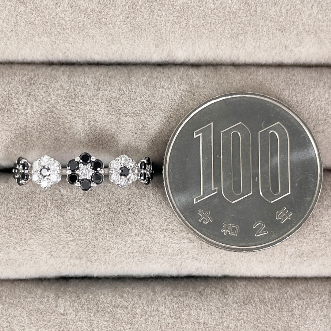 【ポンテヴェキオ】K18wg ブラックダイヤ 0.25ct ダイヤ 0.20ct レディースのアクセサリー(リング(指輪))の商品写真