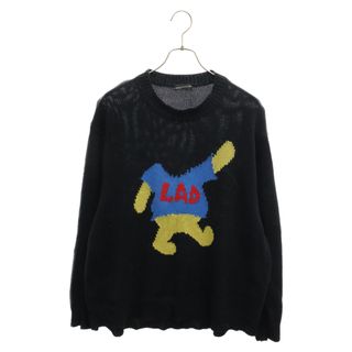 LAD MUSICIAN ラッドミュージシャン 24SS CREW NECK PULLOVER 2124-011 LAD BEAR柄プルオーバーニットセーター ブラック