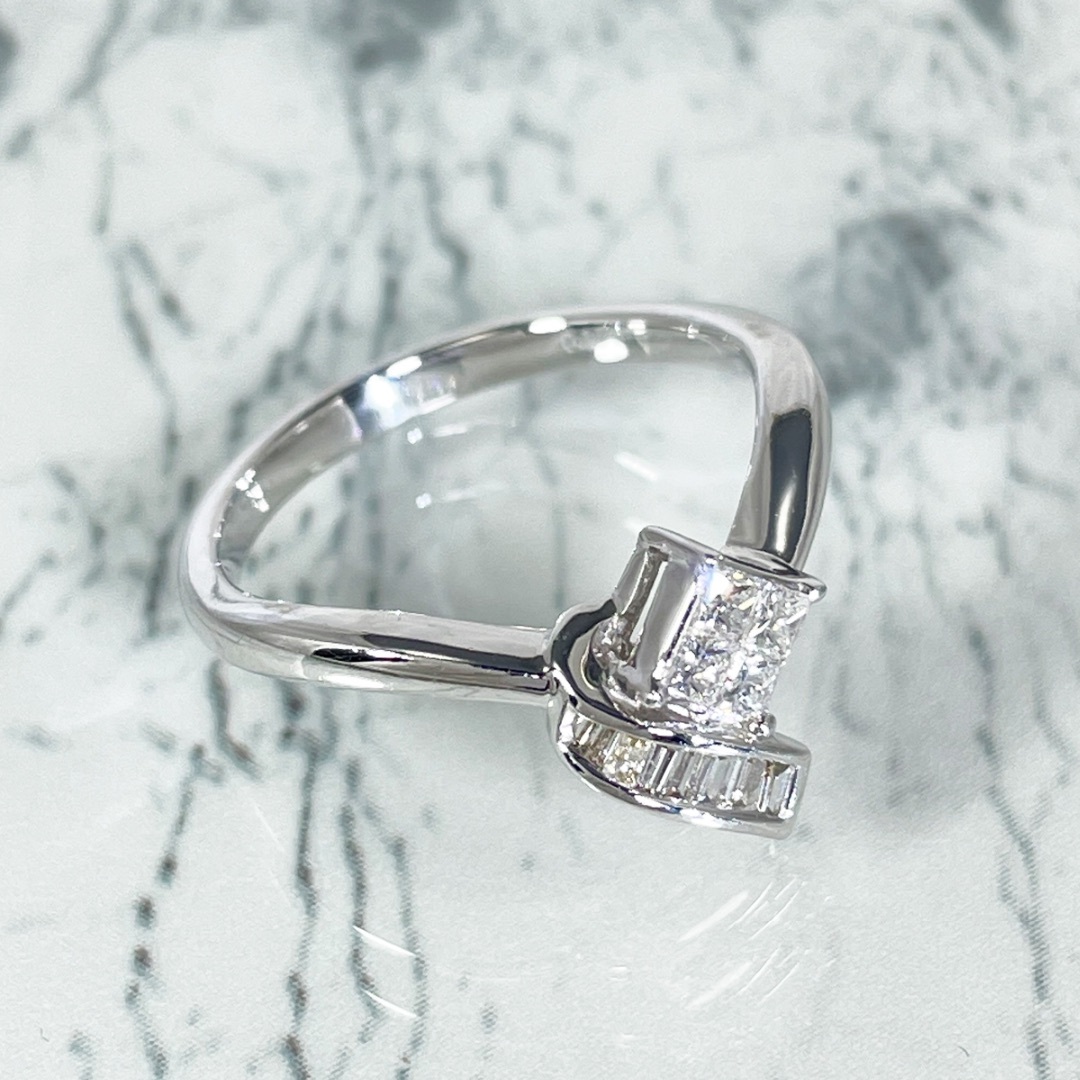 K18wg 天然ダイヤモンド 0.17ct ダイヤ リング レディースのアクセサリー(リング(指輪))の商品写真