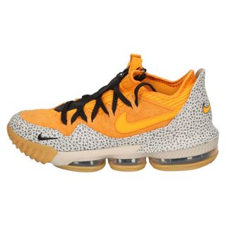 ナイキ(NIKE)のNIKE ナイキ ×ATOMOS LEBRON16 LOW SAFARI CD9471-800 アトモス レブロン16 サファリ ローカット バスケットボールシューズ スニーカー グレー/イエロー US9/27cm(スニーカー)