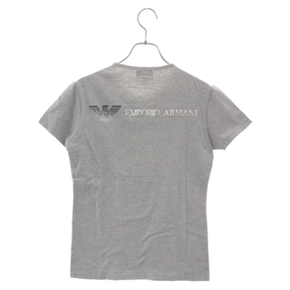 EMPORIO ARMANI エンポリオアルマーニ ロゴプリント クルーネック コットン 半袖Tシャツ カットソー グレー
