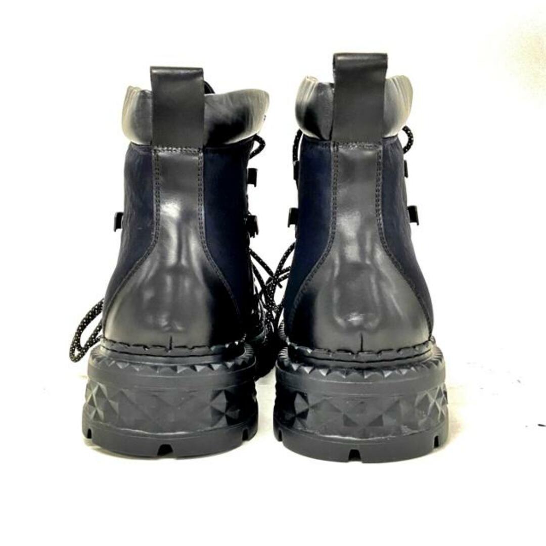 JIMMY CHOO(ジミーチュウ)のJIMMY CHOO(ジミーチュウ) ショートブーツ 42 メンズ美品  - 黒×白 レザー×ナイロン メンズの靴/シューズ(ブーツ)の商品写真