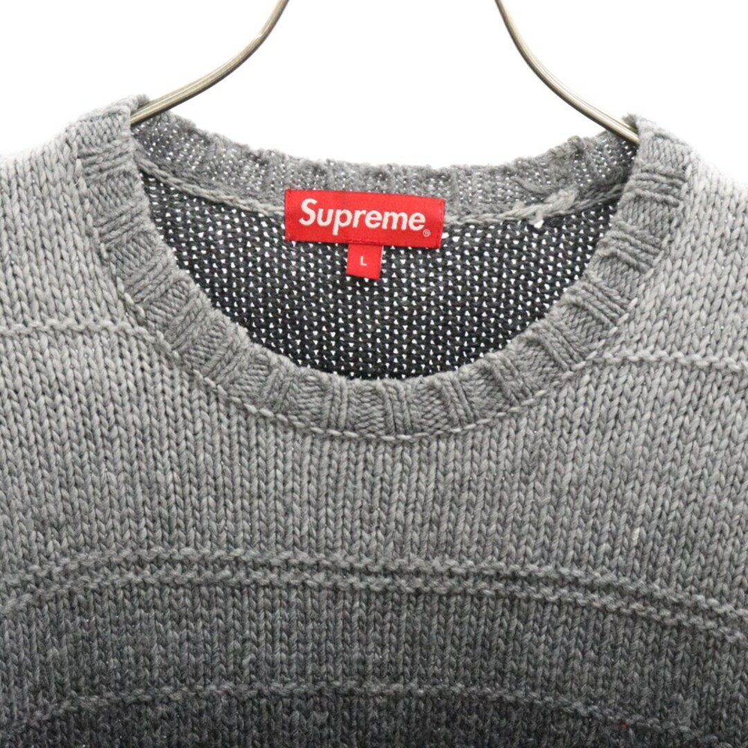 SUPREME シュプリーム 22AW GRADIENT STRIPE SWEATER グラディエント クルーネックニットセーター ブラック/グレー