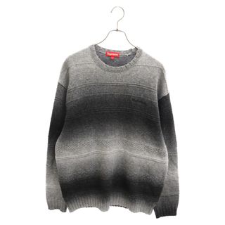 シュプリーム(Supreme)のSUPREME シュプリーム 22AW GRADIENT STRIPE SWEATER グラディエント クルーネックニットセーター ブラック/グレー(ニット/セーター)