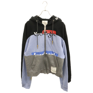 MIHARA YASUHIRO ミハラヤスヒロ 20AW Border Docking contrast-panel hoodie ドッキングコントラストパネル ジップアップフーディー A05PK571 マルチ