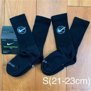 ナイキ(NIKE)の新品　ナイキ　S(21-23cm)バスケット　エブリデイ　クルーソックス　黒2足(バスケットボール)