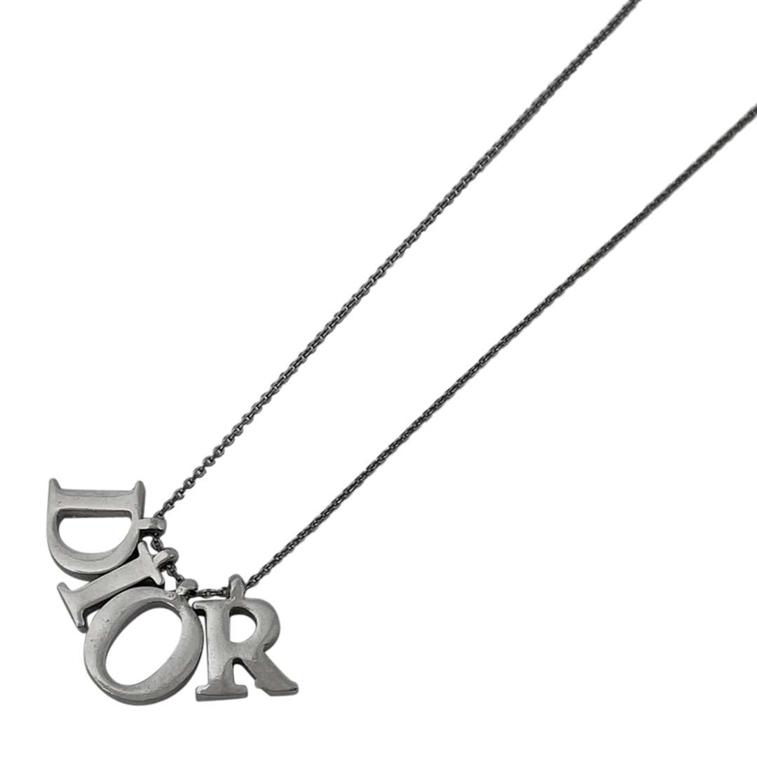 Christian Dior(クリスチャンディオール)のクリスチャンディオール ロゴ ネックレス シルバーメッキ 【中古】 レディースのアクセサリー(ネックレス)の商品写真