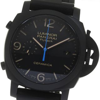 パネライ(PANERAI)のパネライ PANERAI PAM00580 ルミノール 1950 クロノ フライバック チェラミカ デイト 自動巻き メンズ 美品 _816475(腕時計(アナログ))