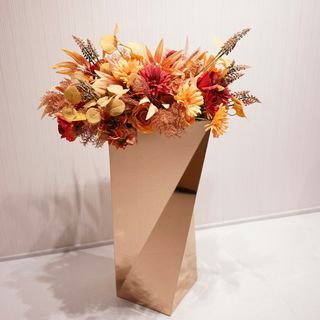 輸入品 プランター フラワーベース 花瓶 ミラー ステンレス(花瓶)