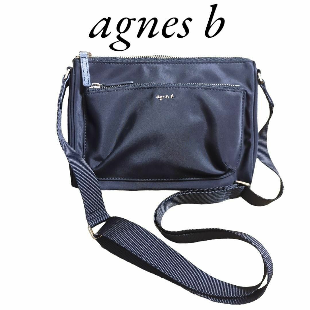 agnes b.(アニエスベー)の美品 agnes b ショルダーバッグ ナイロン ブラック アニエスベー レディースのバッグ(ショルダーバッグ)の商品写真
