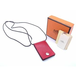 エルメス(Hermes)の■新品同様■ HERMES エルメス スイフト フォトケース ロング ネックレス アクセサリー □K刻印 レッド系 FA0109(ネックレス)