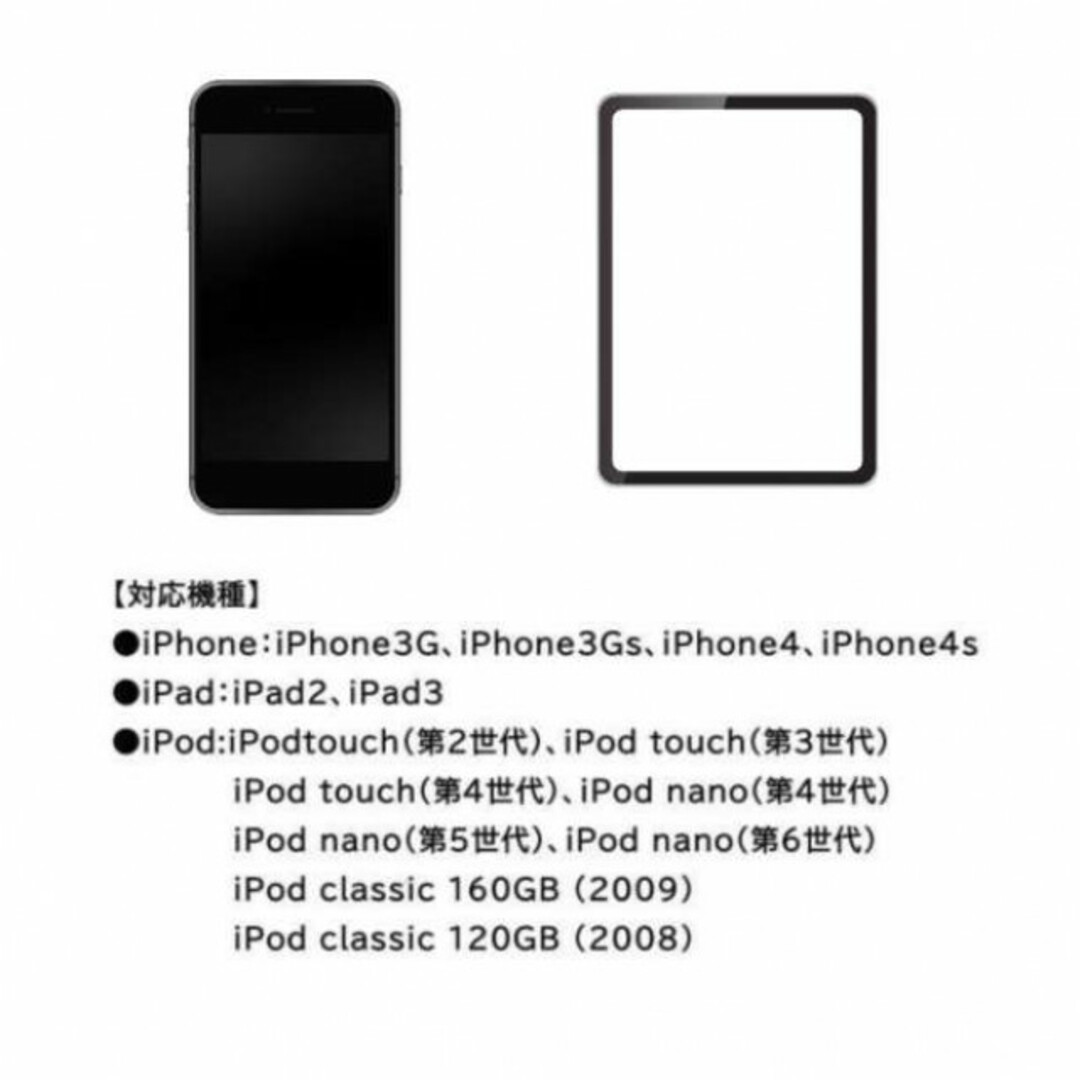 旧型 iPhone iPad iPod 充電器 充電 ケーブル USB ホワイト スマホ/家電/カメラのスマートフォン/携帯電話(バッテリー/充電器)の商品写真