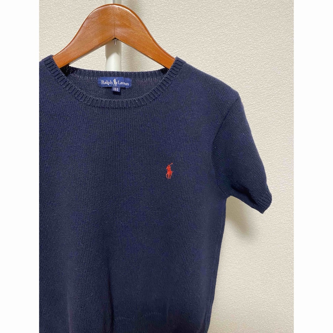 Ralph Lauren(ラルフローレン)のラルフローレン レディース 半袖ニット ネイビー 160 S〜M サマーニット レディースのトップス(ニット/セーター)の商品写真