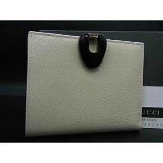 グッチ(Gucci)の■新品同様■ GUCCI グッチ 035 0959 1895 0 レザー 二つ折り 財布 ウォレット メンズ レディース アイボリー系 FC0007 (長財布)