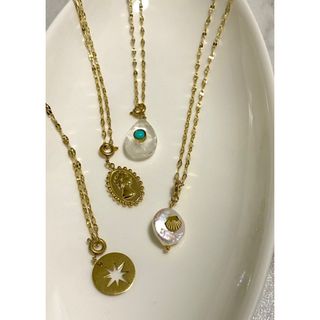 【付け替え可能】セット✨コイン✨パール✨水晶ネックレス サージカルステンレス(ネックレス)