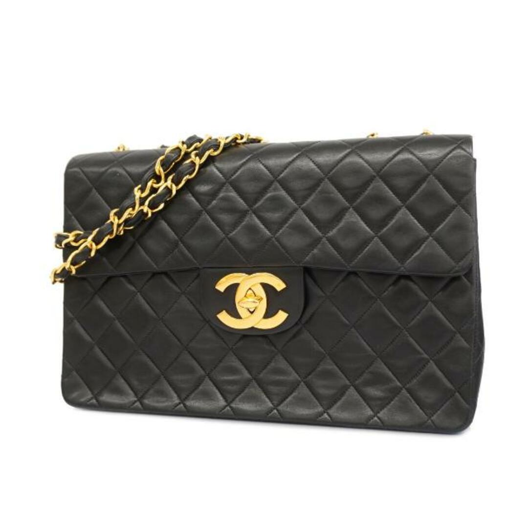 CHANEL(シャネル)の【4ic3575】シャネル ショルダーバッグ/マトラッセ/デカマトラッセ/Wチェーン/ラムスキン/ブラック/ゴールド金具 【中古】 レディース レディースのバッグ(ショルダーバッグ)の商品写真