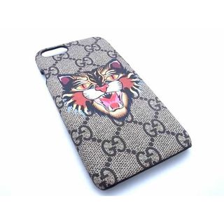 グッチ(Gucci)の■新品■未使用■ GUCCI グッチ 465786 GGスプリーム PVC ネコ 猫 iPhone7/8/SE第2世代対応 アイフォンケース ブラウン系 CC2456(その他)