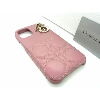 ディオール(Dior)のChristianDior ディオール レディディオール カナージュ レザー iPhone12/12Pro 対応 アイフォンケース スマホケース ピンク系 AW5458 (その他)