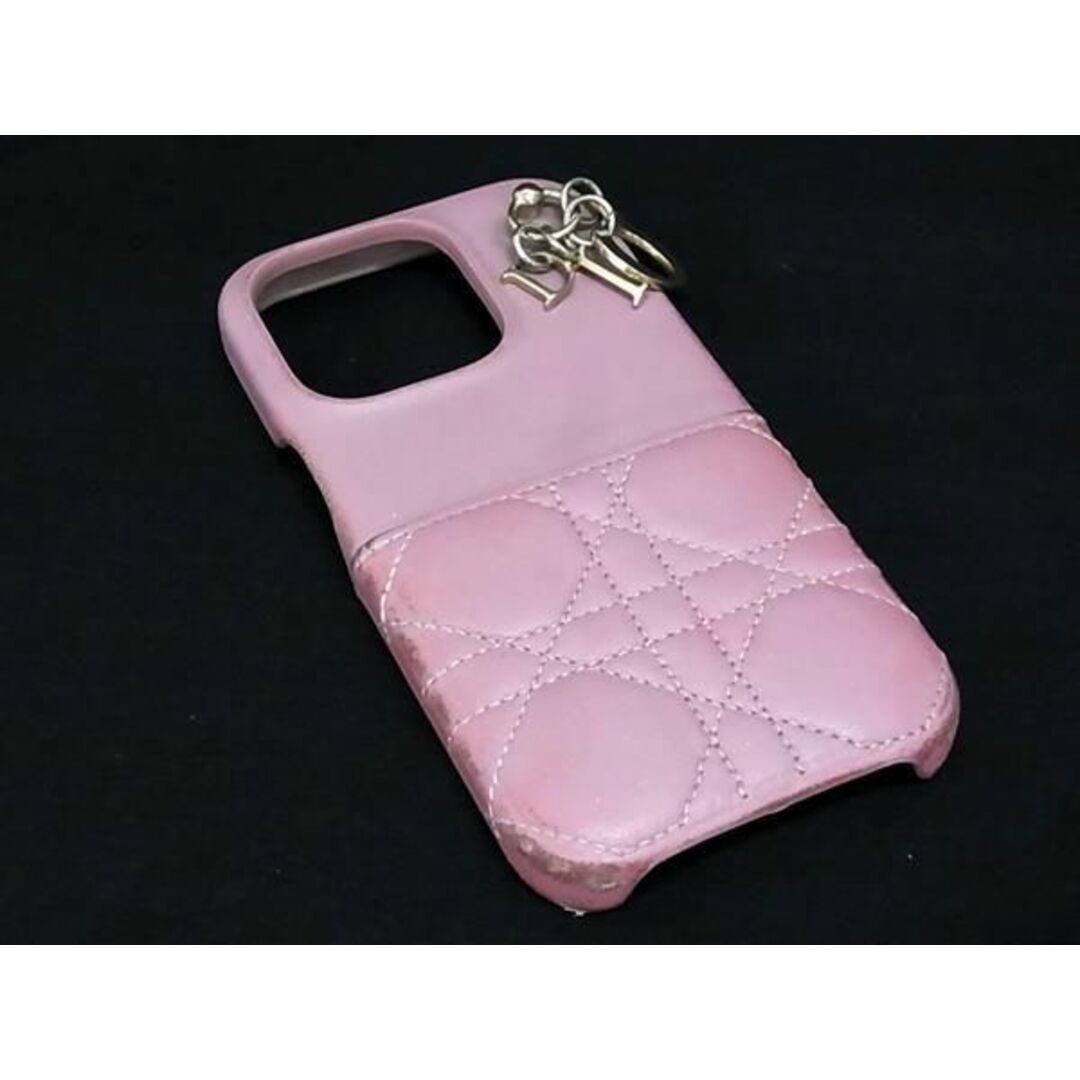 Dior(ディオール)のChristianDior クリスチャンディオール レディディオール カナージュ レザー iPhone14Pro対応 アイフォンケース ピンク系 BJ2542 メンズのファッション小物(その他)の商品写真